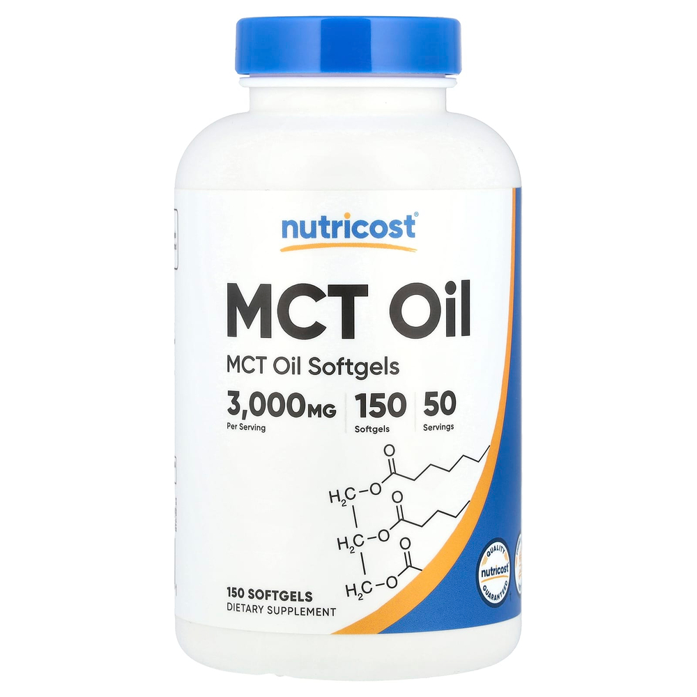 Nutricost, Масло MCT, 150 капсул (1000 мг в каждой капсуле)