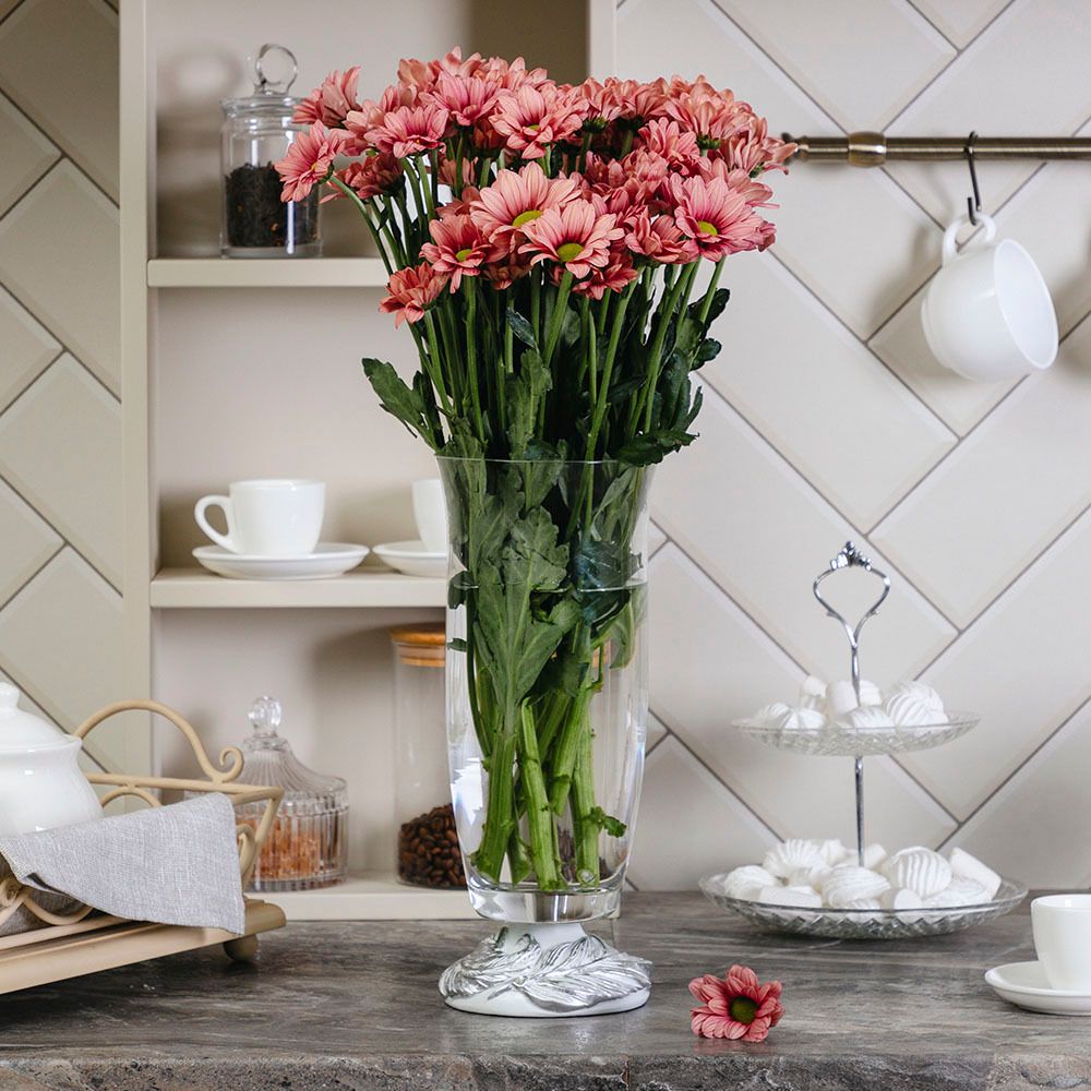 Ваза для цветов Боа с чашей Аура Белый