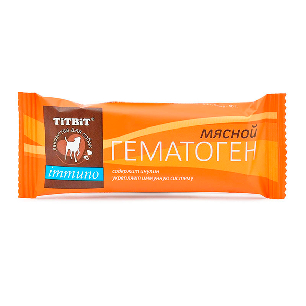 Лакомство Титбит гематоген мясной immuno, для собак, 35 г.