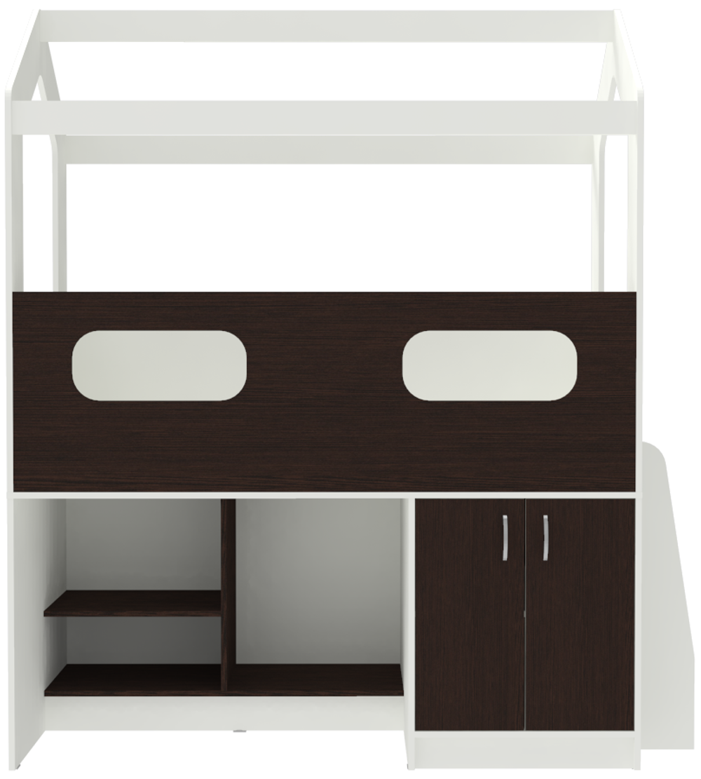 Кровать-чердак КарИВи ДС-12 Белый  Венге