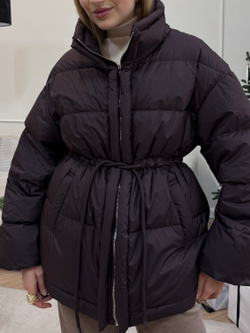 Пуховик Brunello миди шоколадный