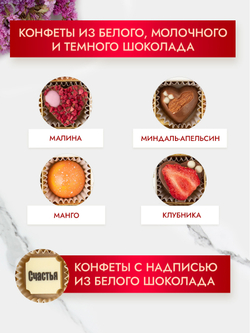 Конфеты шоколадные коробка набор подарочный ручной работы