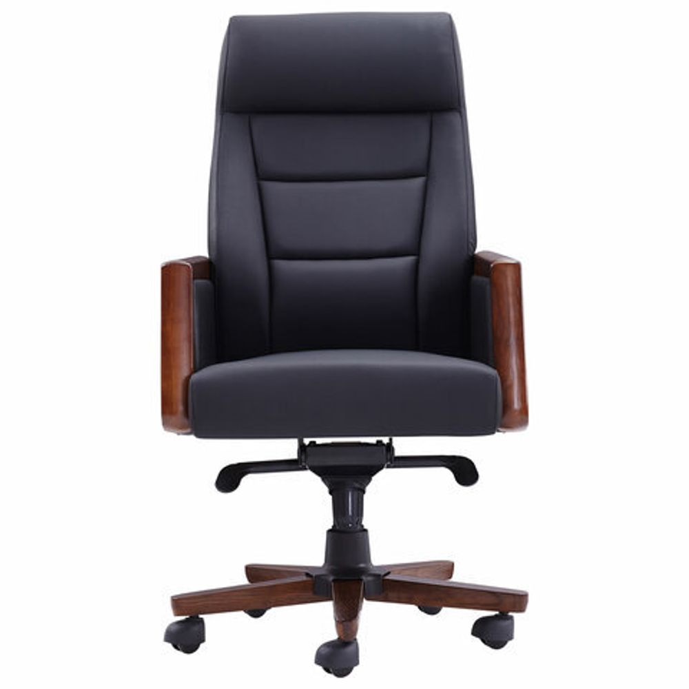 Кресло HAWASAN (ХАВАСАН) "Overlord EX-770", мультиблок, дерево, натуральная кожа, черное, 532934