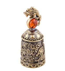 AM-3774 Колокольчик «Дракон Китай» (латунь, янтарь)