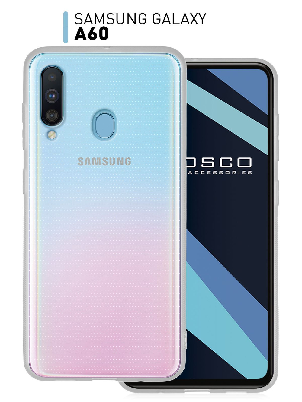 Чехол ROSCO для Samsung Galaxy A60 оптом (арт. SS-A60-NEWTPU-TRANSPARENT)