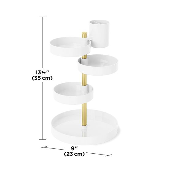 Органайзер настольный pirouette, белый/латунь
