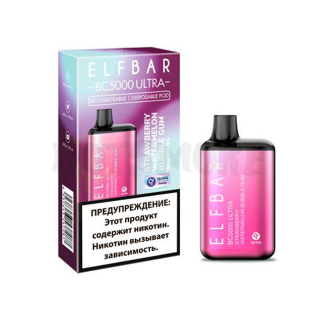 Одноразовый Pod Elf Bar BC5000 Ultra - Клубничная Арбузная Жвачка (5000 затяжек)