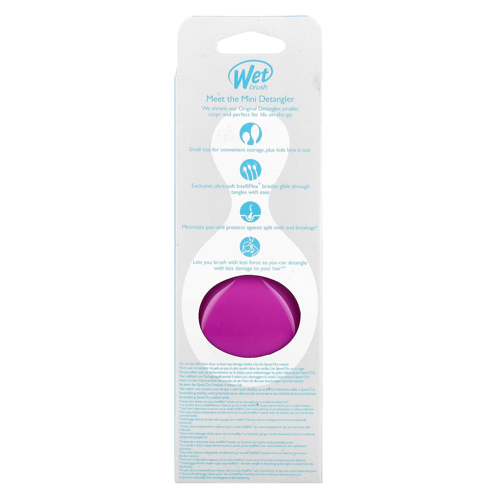 Wet Brush, Мини-расческа для облегчения расчесывания, фиолетовая, 1 расческа
