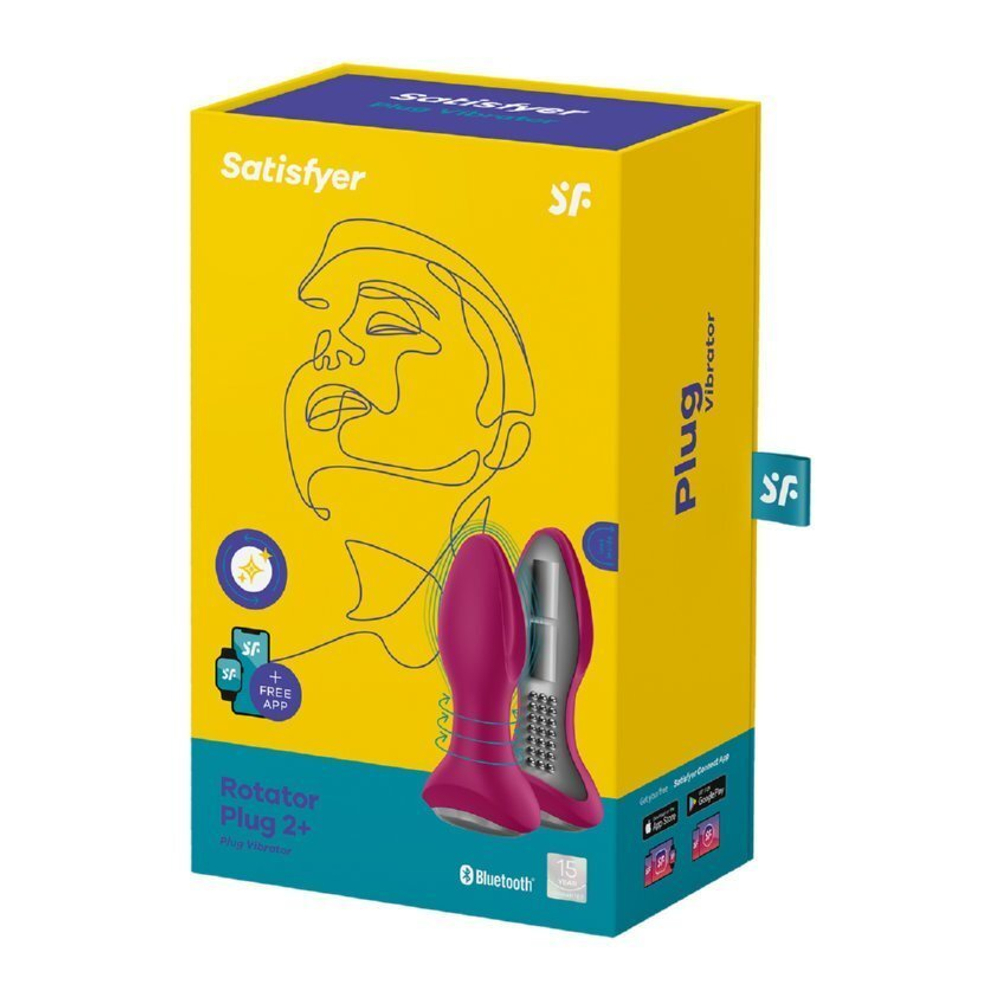 Анальная пробка с вибрацией и ротацией Satisfyer Rotator Plug 2+ фуксия