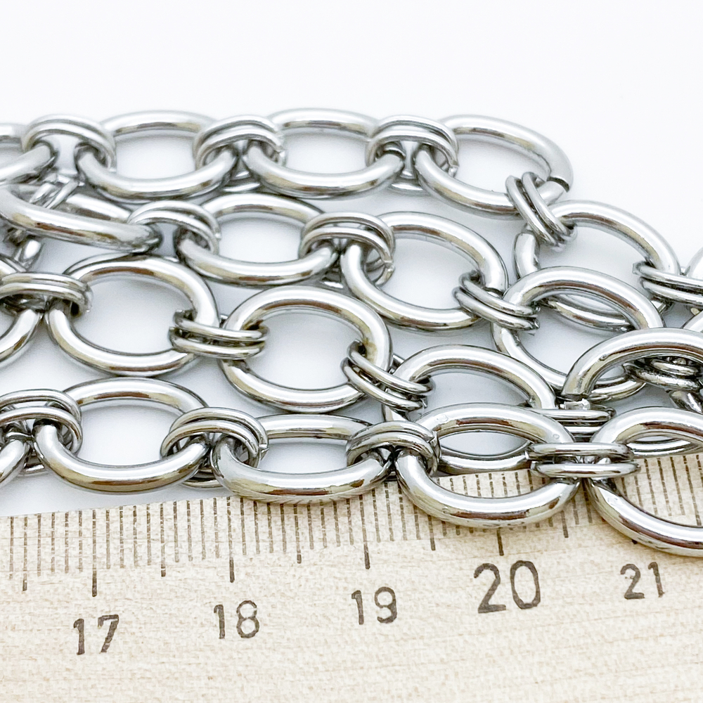 Цепочка, цвет серебро, размер звена 13*11 мм, цена за 50 см