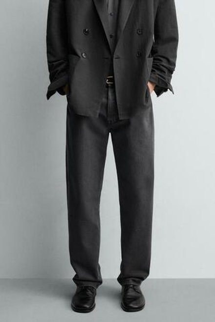 ZARA ДЖИНСЫ STRAIGHT FIT, СЕРО-СИНИЙ