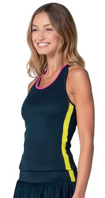 Женский топ теннисный Lucky in Love Racer Rib Tank - midnight
