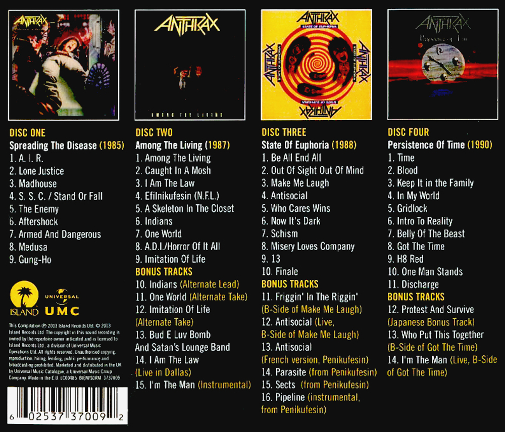 Anthrax / Aftershock: The Island Years 1985-1990 (4CD)