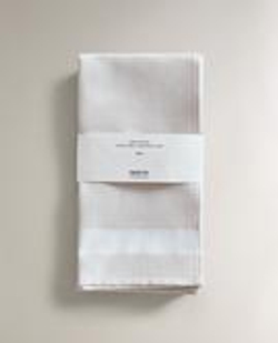 ZARA HOME НАБОР КУХОННЫХ ПОЛОТЕНЕЦ С ВАФЕЛЬНЫМ УЗОРОМ (2 ШТ.), БЕЛЫЙ