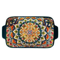 Блюдо для запекания "Arabesque" (зеленый) 22,5*12,5*5см v=600мл. (фарфор) (min9) (транспортная упако