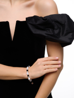 Браслет "Pearl charm" с черным агатом Silver