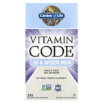 Garden of Life, Vitamin Code, мультивитамины из цельных продуктов для мужчин от 50 лет, 240 вегетарианских капсул