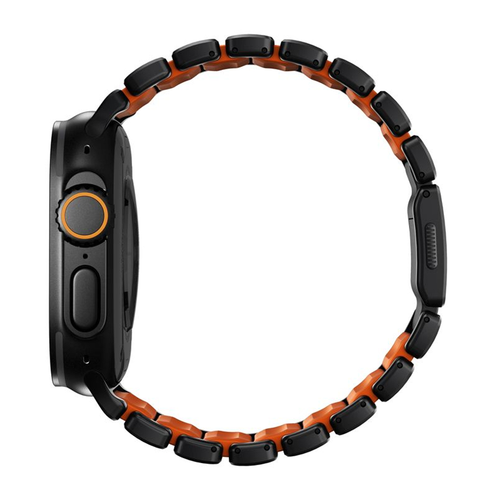 Ремешок Nomad Stratos Black Titanium Ultra Orange FKMдля Apple Watch 45/46/49mm