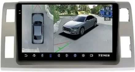 Магнитола для Toyota Estima 3 2006-2016 (без 360, рамка серая 10 тип 2) - Teyes CC3-2K-360 на Android 10, 2K QLED, 6Гб+128Гб, CarPlay, 4G SIM-слот, 4 камеры в комплекте
