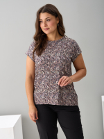 Футболка Фв-104/бежевоголубые-листочки