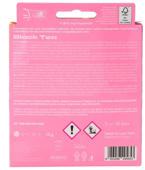 Черный чай, ароматизатор для автомобиля NIKI белый радужный, Mr&Mrs Fragrance