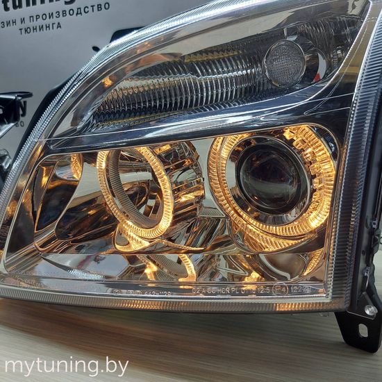 Передние фары angel eyes chrome для Opel Vectra C