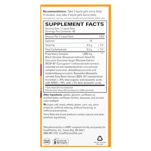 Terry Naturally, CuraMed, средство для снятия боли, 120 жидких гелей