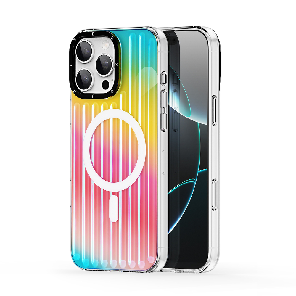 Усиленный прозрачный чехол (Gradient Rainbow) с поддержкой MagSafe от Dux Ducis для iPhone 16 Pro Max, серия Zest Series Case