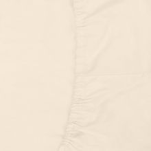Простыня на резинке из сатина кремового цвета из коллекции Essential, 160х200х30 см