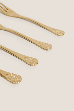 ZARA HOME НАБОР ВИЛОК С РЕЛЬЕФНЫМ УЗОРОМ, ЗОЛОТОЙ