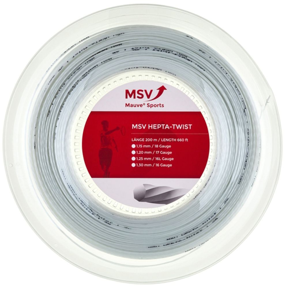 Теннисные струны MSV Hepta Twist (200 m) - white