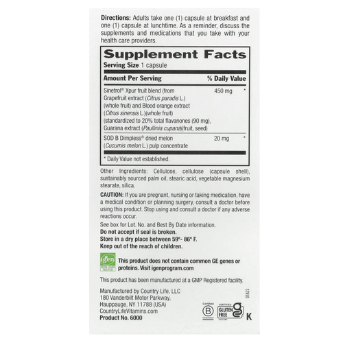 Country Life, Metabolism Reboot, 60 веганских капсул