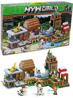 Конструктор Майнкрафт Сражение в деревне 778 деталей/LB600