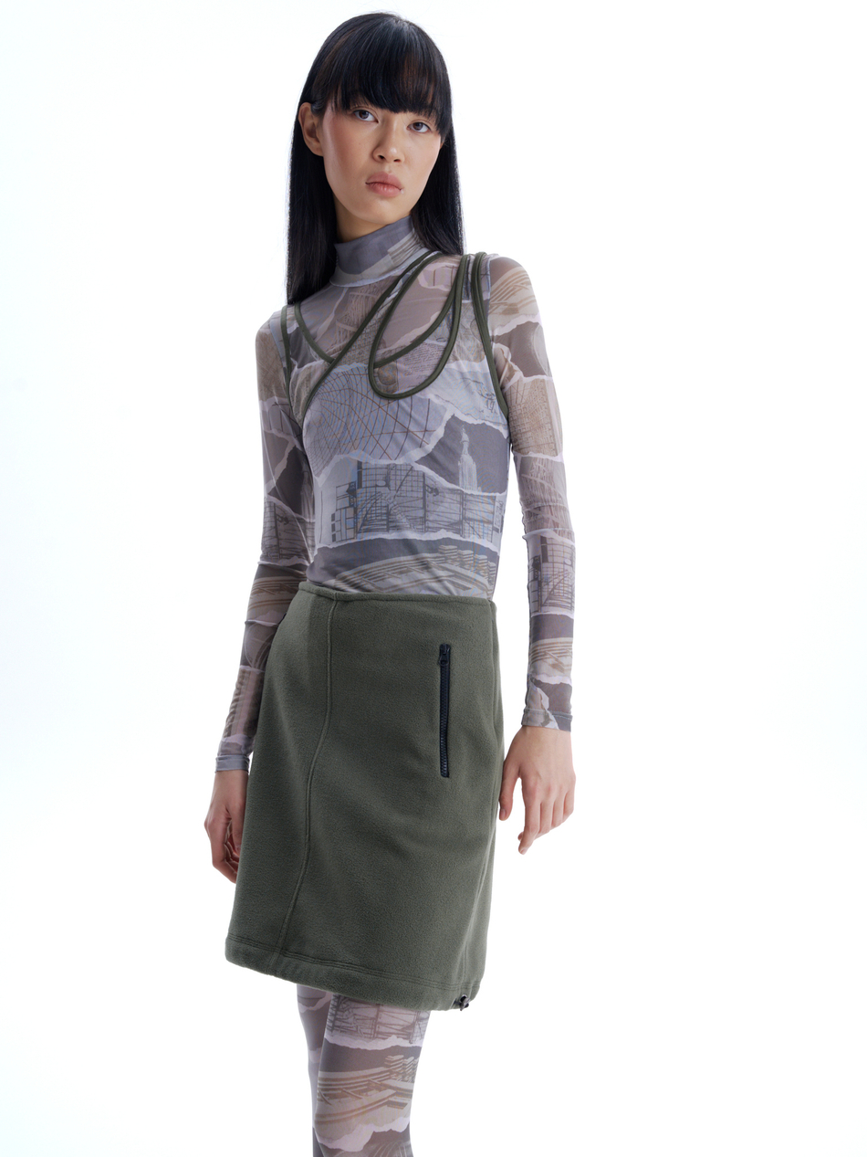 Юбка флисовая хаки