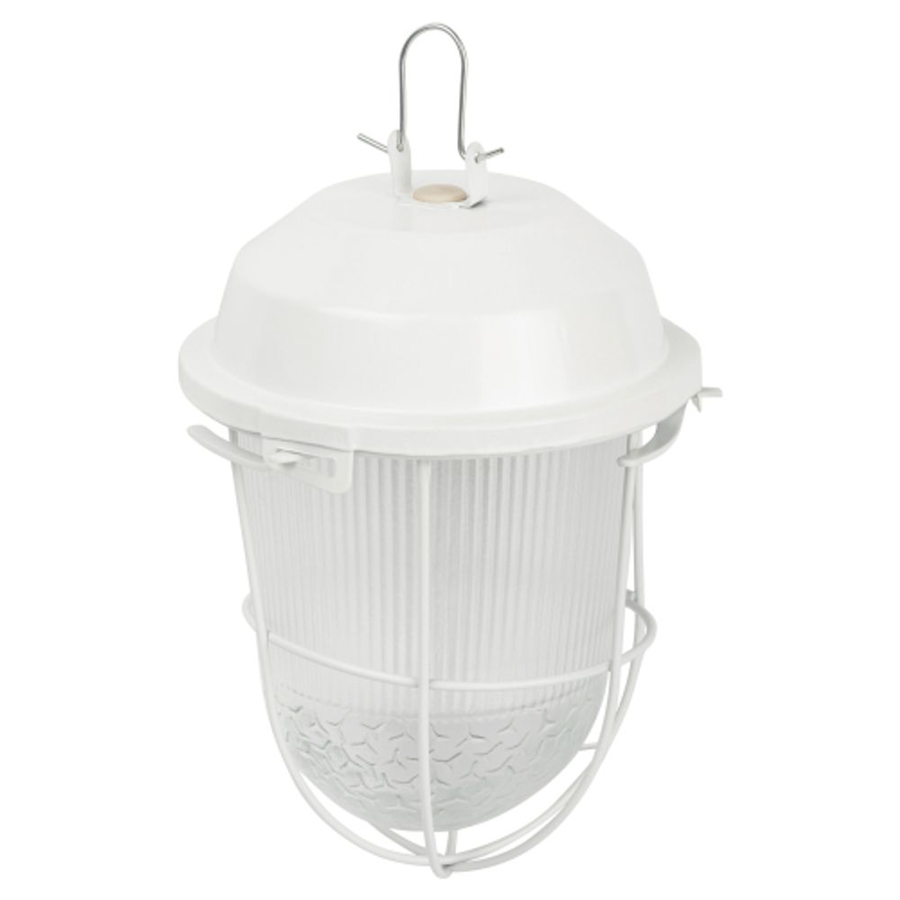 Светильник ЭРА НСП 02-100-003 с решеткой Желудь сталь стекло IP54 E27 max 100Вт 172х262х275 белый