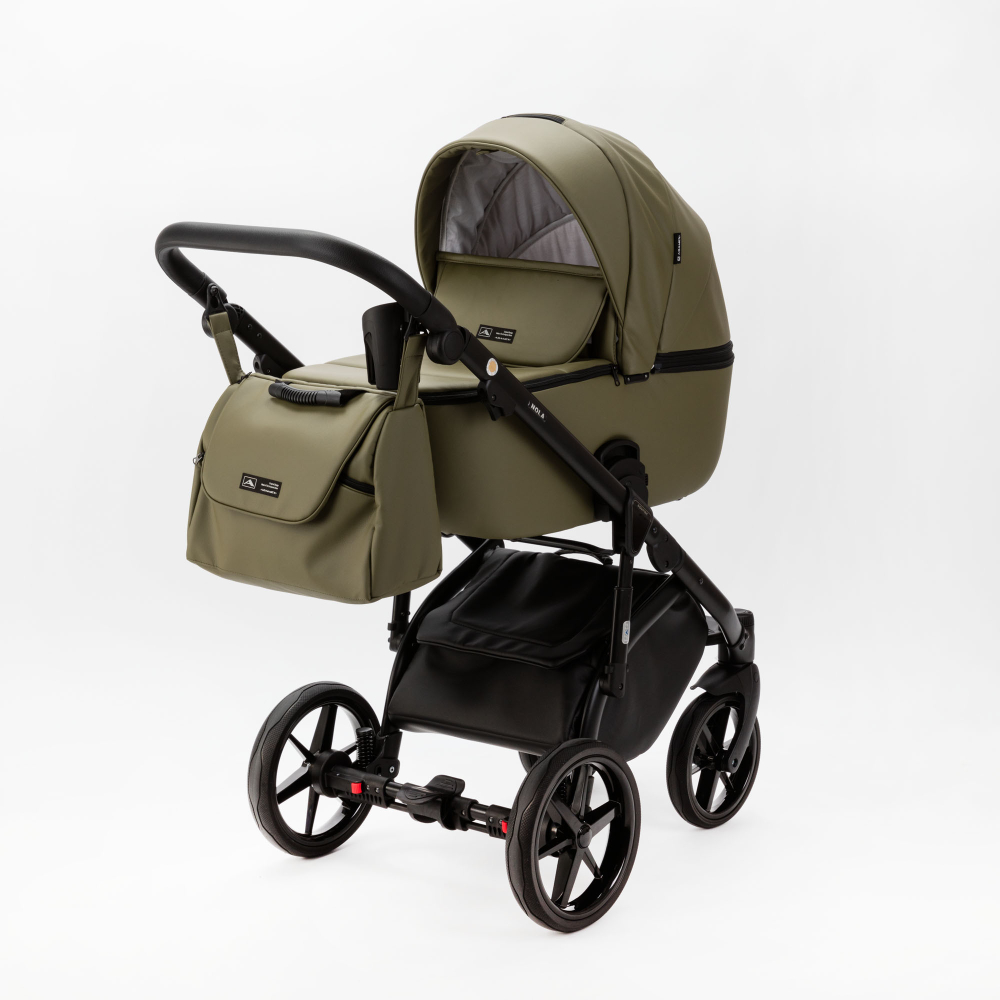 Детская универсальная коляска Adamex NOLA Deluxe 2 в 1 N-SA21 (Хаки экокожа)