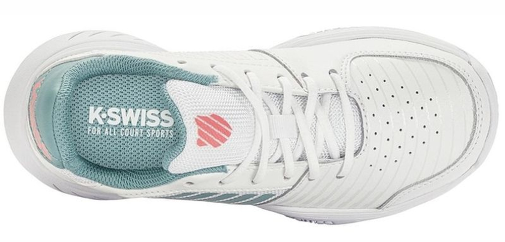 Детские теннисные кроссовки K-Swiss Court Express Omni JR - - white/nile blue/desert flower
