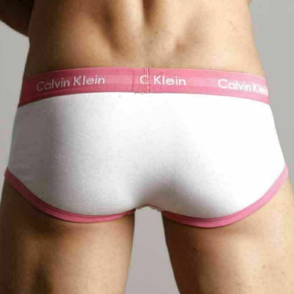 Мужские трусы брифы Calvin Klein 365 White Pink Brief