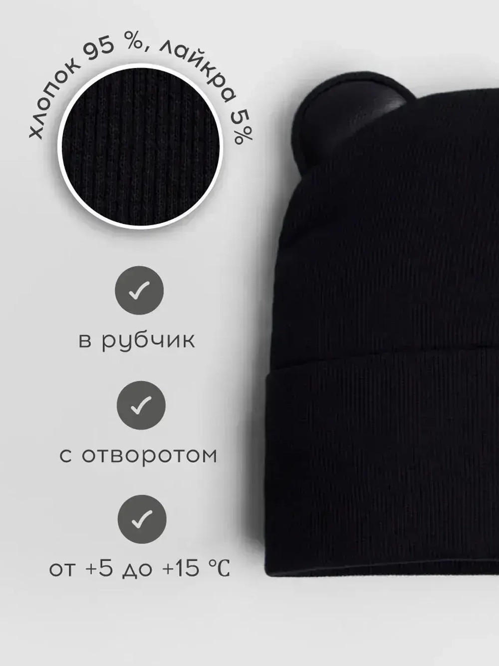 Шапка для мальчика осенняя с ушками