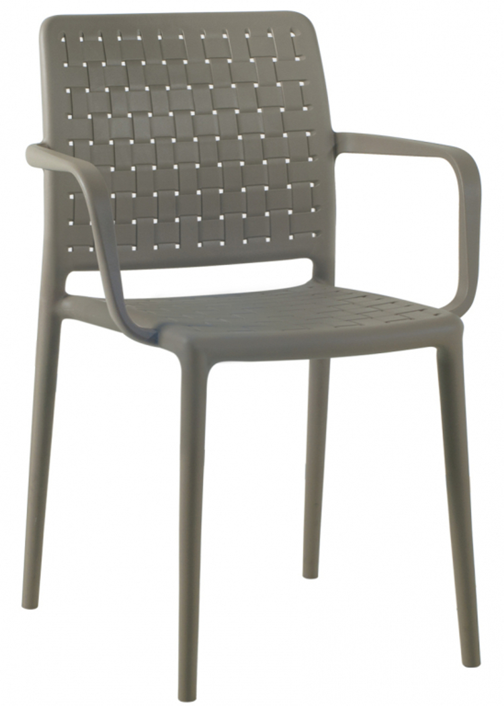 Кресло пластиковое Papatya Fame-K, тортора