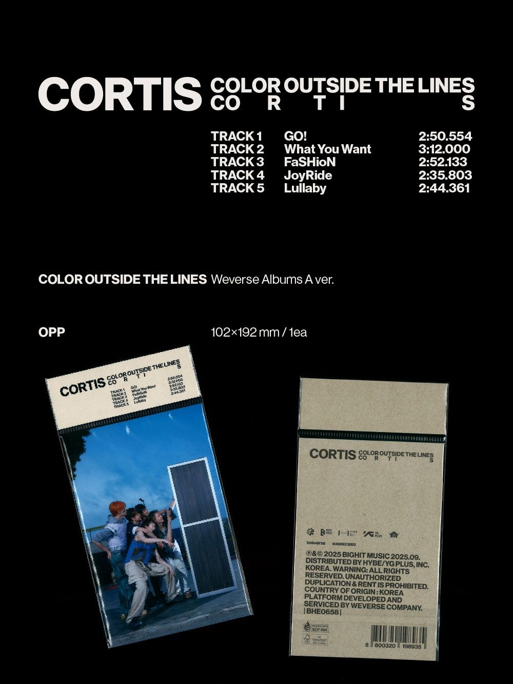Альбом CORTIS - COLOR OUTSIDE THE LINES 1st EP Album WVS ALBUMS RANDOM Version