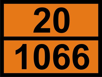 Наклейка "Азот сжатый 20 / 1066" ДОПОГ