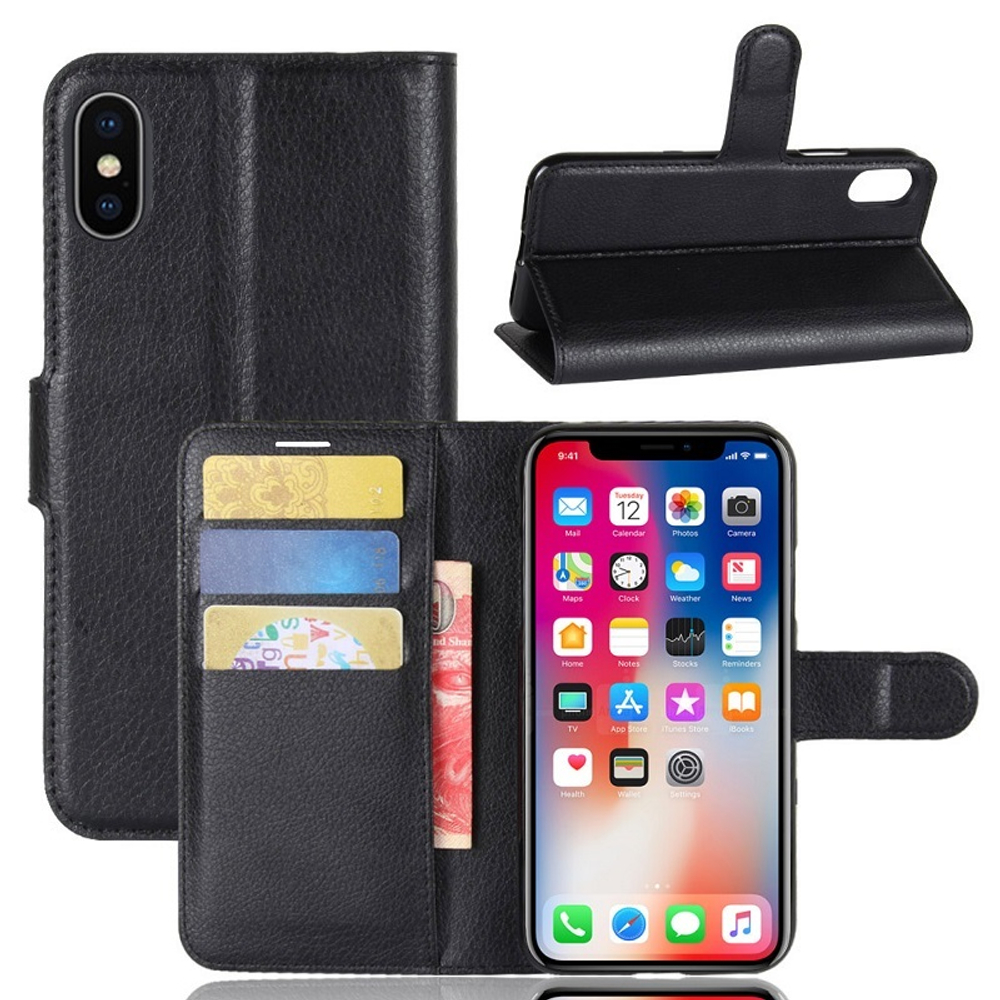 Чехол книжка на iPhone XS и X, с отсеком для карт и подставкой от Caseport