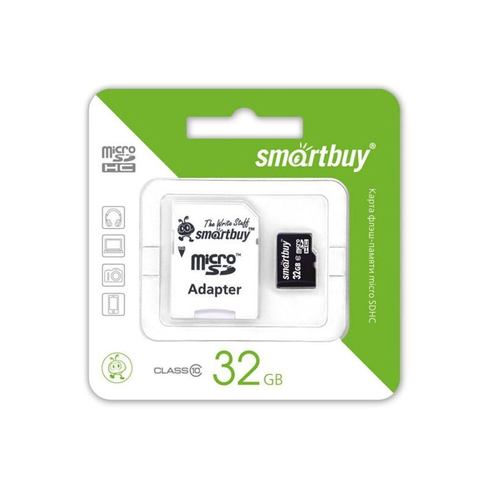 Карта памяти SmartBuy MicroSDHC 32GB Сlass 10 (с адаптером)