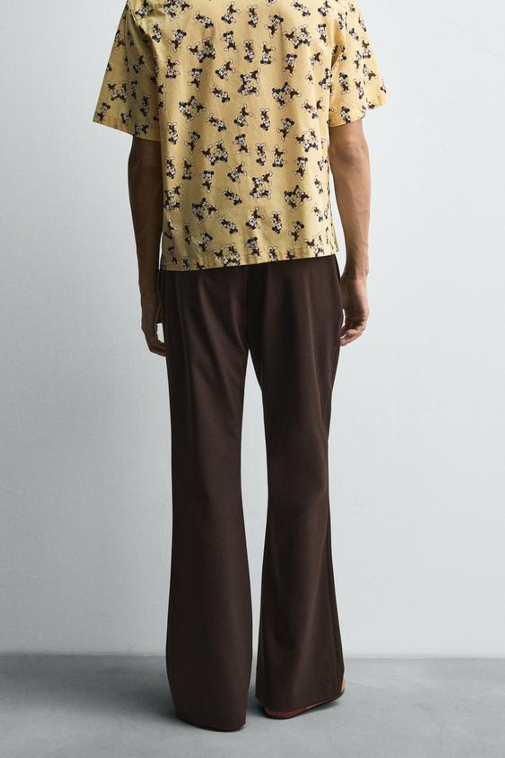 ZARA HARRY LAMBERT X DISNEY БРЮКИ КЛЕШ, КОРИЧНЕВЫЙ