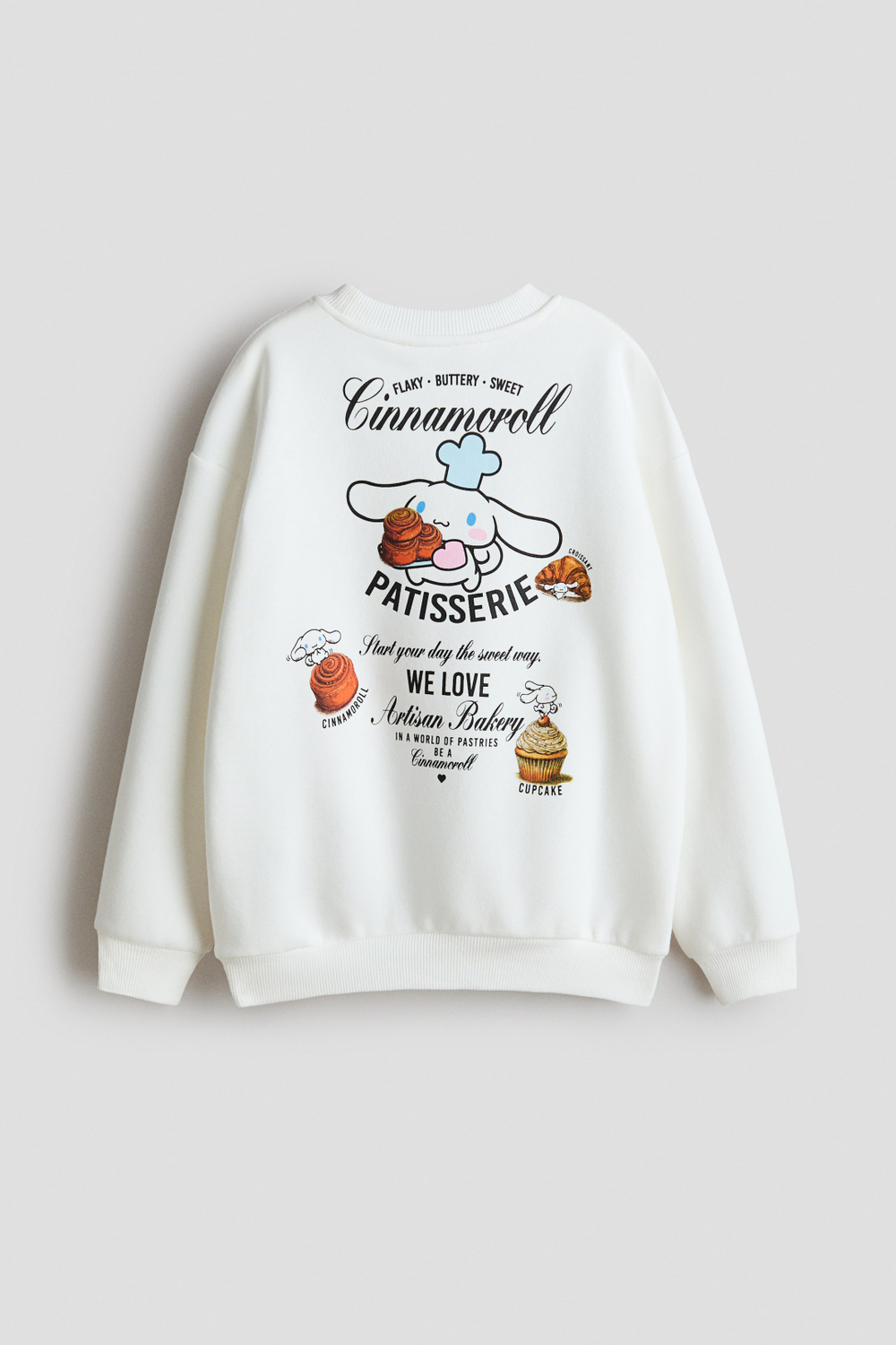 H&M Толстовка оверсайз с принтом, белый