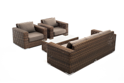 "Барселона" лаунж-зона из искусственного ротанга, цвет коричневый