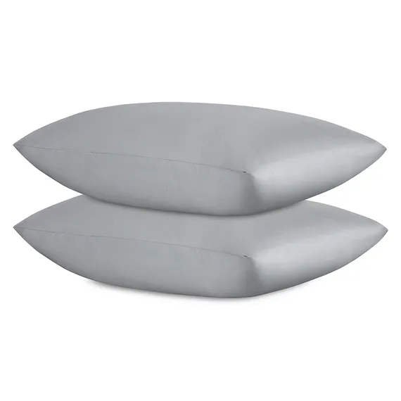 Набор наволочек из премиального сатина светло-серого цвета из коллекции essential, 50х70 см