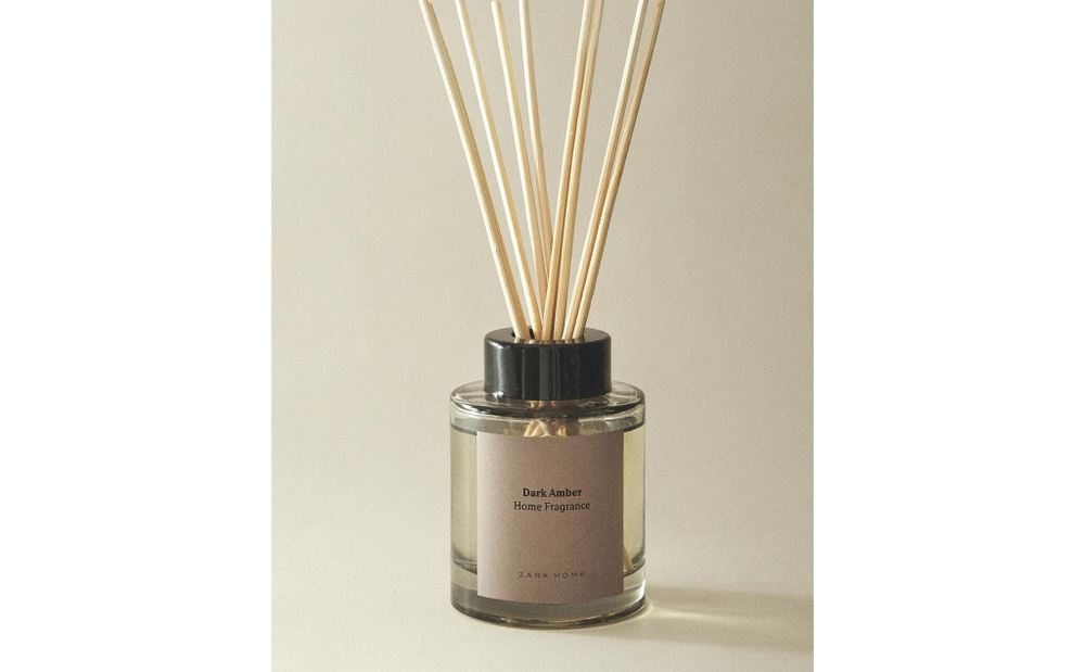 Zara Home DARK AMBER REED DIFFUSERS — ароматический диффузор с тростниковыми палочками, Темный Янтарь, 100 мл
