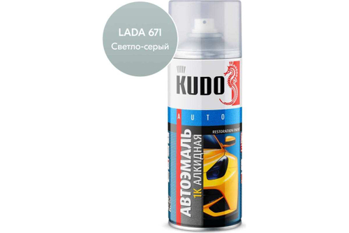 Эмаль алкидная ВАЗ Kudo 671 Светло-серый (520мл) аэрозоль